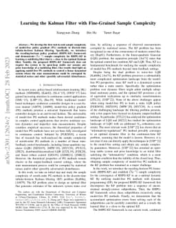 Learning the Kalman Filter with Fine-Grained Sample Complexity