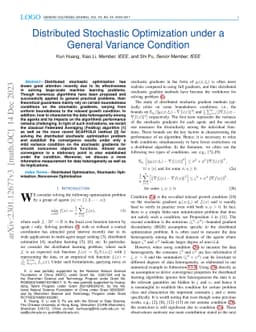 Distributed Stochastic Optimization under a General Variance Condition