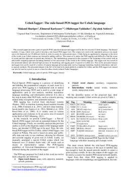 UzbekTagger: The rule-based POS tagger for Uzbek language
