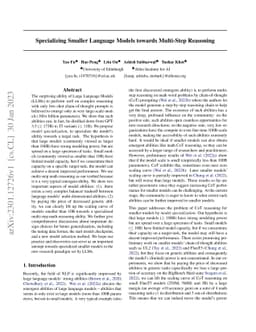 Specializing Smaller Language Models towards Multi-Step Reasoning