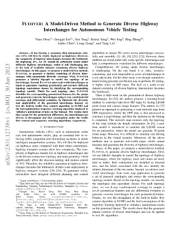 FLYOVER: A Model-Driven Method to Generate Diverse Highway Interchanges
  for Autonomous Vehicle Testing