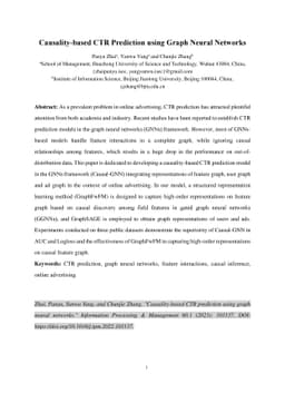 Causality-based CTR Prediction using Graph Neural Networks