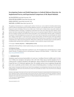 Investigating Feature and Model Importance in Android Malware Detection:
  An Implemented Survey and Experimental Comparison of ML-Based Methods