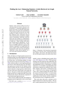 Finding the Law: Enhancing Statutory Article Retrieval via Graph Neural
  Networks