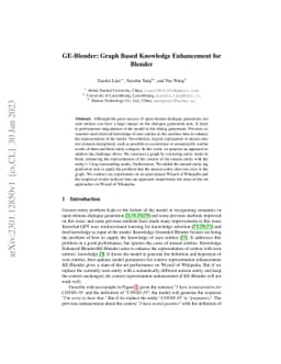 GE-Blender: Graph-Based Knowledge Enhancement for Blender