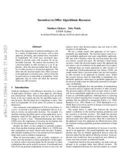 Incentives to Offer Algorithmic Recourse