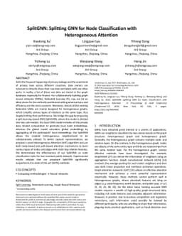 SplitGNN: Splitting GNN for Node Classification with Heterogeneous
  Attention