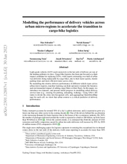 Modelling the performance of delivery vehicles across urban
  micro-regions to accelerate the transition to cargo-bike logistics