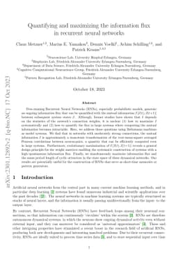 Quantifying and maximizing the information flux in recurrent neural
  networks