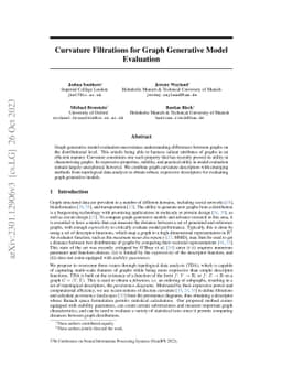 Curvature Filtrations for Graph Generative Model Evaluation