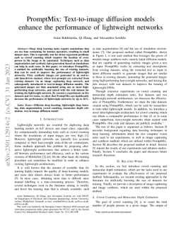 PromptMix: Text-to-image diffusion models enhance the performance of
  lightweight networks