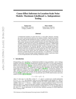 Cause-Effect Inference in Location-Scale Noise Models: Maximum
  Likelihood vs. Independence Testing