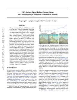 ERA-Solver: Error-Robust Adams Solver for Fast Sampling of Diffusion
  Probabilistic Models