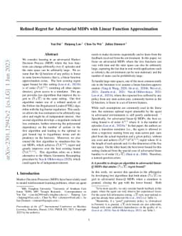 Refined Regret for Adversarial MDPs with Linear Function Approximation