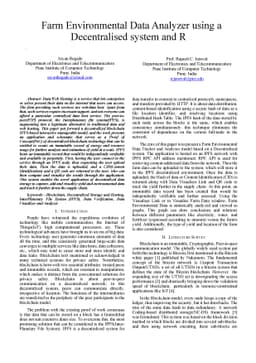 Farm Environmental Data Analyzer using a Decentralised system and R