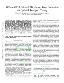 RFPose-OT: RF-Based 3D Human Pose Estimation via Optimal Transport
  Theory