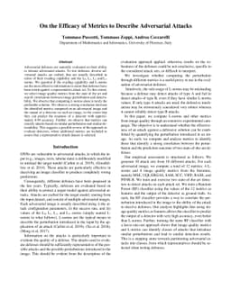 On the Efficacy of Metrics to Describe Adversarial Attacks