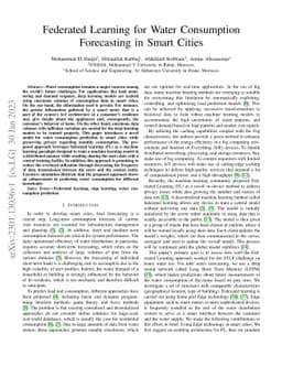 Federated Learning for Water Consumption Forecasting in Smart Cities