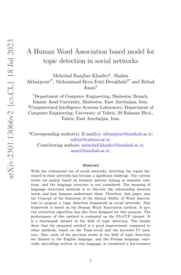 A Human Word Association based model for topic detection in social
  networks