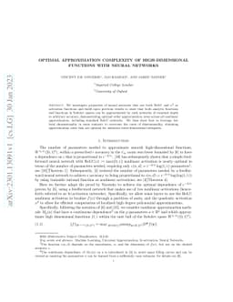 Optimal Approximation Complexity of High-Dimensional Functions with
  Neural Networks