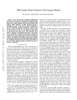 RRT Guided Model Predictive Path Integral Method