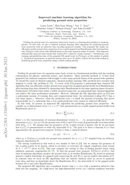 Improved machine learning algorithm for predicting ground state
  properties