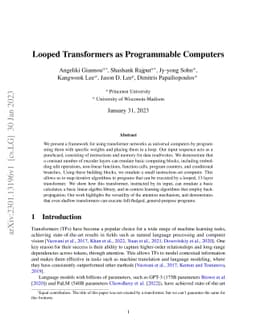 Looped Transformers as Programmable Computers