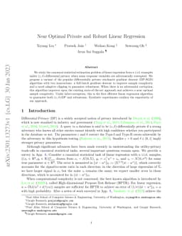 Near Optimal Private and Robust Linear Regression