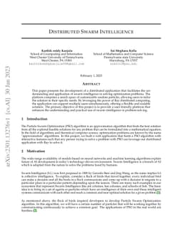 Distributed Swarm Intelligence