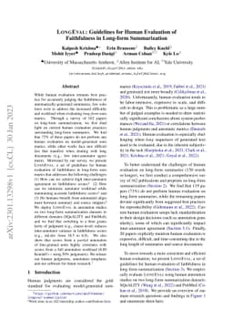 LongEval: Guidelines for Human Evaluation of Faithfulness in Long-form
  Summarization