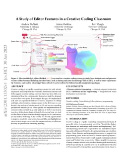 A Study of Editor Features in a Creative Coding Classroom