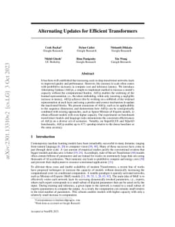 Alternating Updates for Efficient Transformers