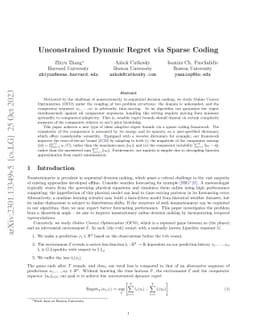 Unconstrained Dynamic Regret via Sparse Coding