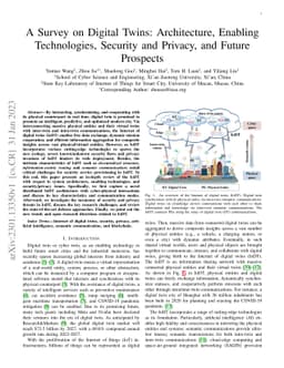 A Survey on Digital Twins: Architecture, Enabling Technologies, Security
  and Privacy, and Future Prospects