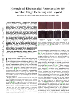 Hierarchical Disentangled Representation for Invertible Image Denoising
  and Beyond