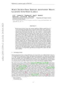 When Source-Free Domain Adaptation Meets Learning with Noisy Labels