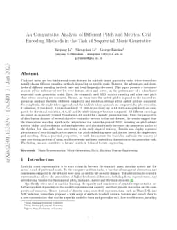 An Comparative Analysis of Different Pitch and Metrical Grid Encoding
  Methods in the Task of Sequential Music Generation