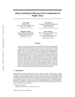 Deep Learning for Reference-Free Geolocation for Poplar Trees