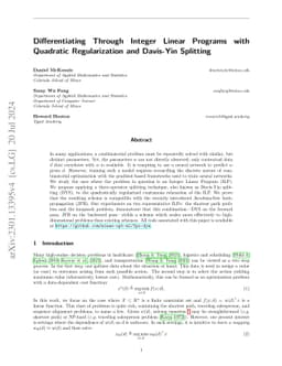 Learning to Solve Integer Linear Programs with Davis-Yin Splitting