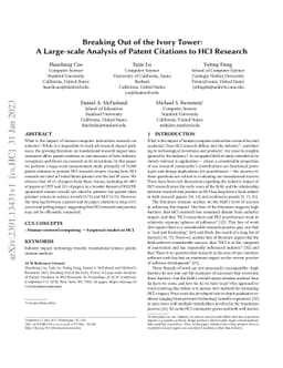 Breaking Out of the Ivory Tower: A Large-scale Analysis of Patent
  Citations to HCI Research