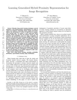 Learning Generalized Hybrid Proximity Representation for Image
  Recognition