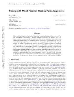 Training with Mixed-Precision Floating-Point Assignments
