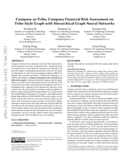 Company-as-Tribe: Company Financial Risk Assessment on Tribe-Style Graph
  with Hierarchical Graph Neural Networks