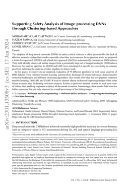 Supporting Safety Analysis of Image-processing DNNs through
  Clustering-based Approaches