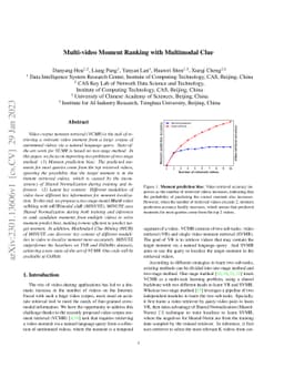 Multi-video Moment Ranking with Multimodal Clue