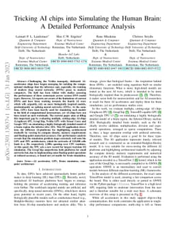 Tricking AI chips into Simulating the Human Brain: A Detailed
  Performance Analysis