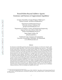 Round-Robin Beyond Additive Agents: Existence and Fairness of
  Approximate Equilibria