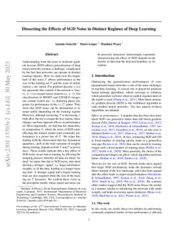 Dissecting the Effects of SGD Noise in Distinct Regimes of Deep Learning