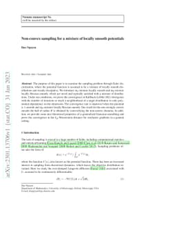 Non-convex sampling for a mixture of locally smooth potentials
