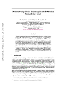 DisDiff: Unsupervised Disentanglement of Diffusion Probabilistic Models